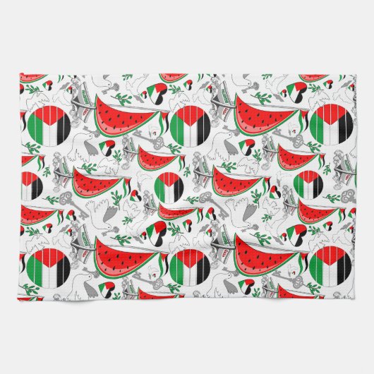 Vrijheid Global Sumud Flotilla boten naar Gaza Theedoek (Horizontaal)