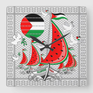 Vrijheid Global Sumud Flotilla boten naar Gaza Vierkante Klok