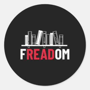 Vrijheid Ik lees verboden boeken Verboden boeken W Ronde Sticker