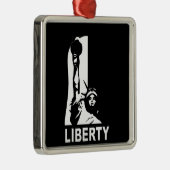 Vrijheid in Zwart & Wit Metalen Ornament (Rechts)