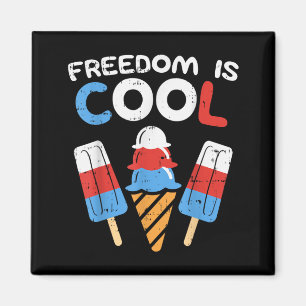 Vrijheid Is Cool Ijs Funny USA 4 juli Magneet