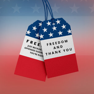 Vrijheid is een echte patriot cadeaulabel