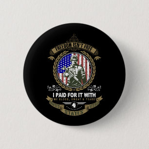 Vrijheid is geen vrije veteraan ronde button 5,7 cm