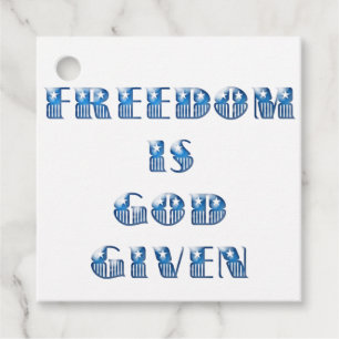Vrijheid is God gegeven, Blauw Bedankjes Labels