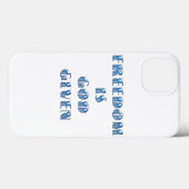 Vrijheid is God gegeven, Blauw Case-Mate iPhone Case (Achterkant (horizontaal))