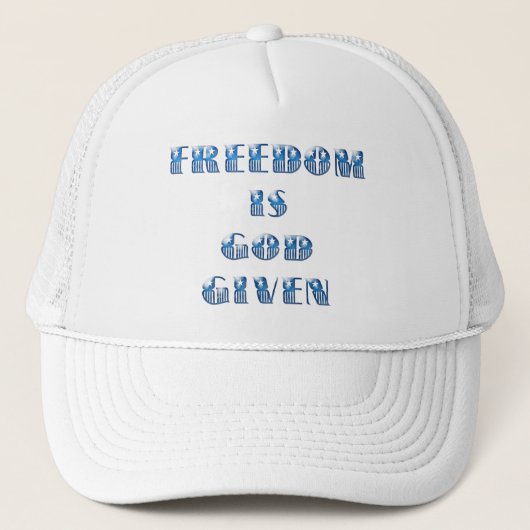Vrijheid is God gegeven, Blauw Trucker Pet (Voorkant)