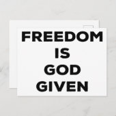 Vrijheid is God gegeven Briefkaart (Voorkant / Achterkant)
