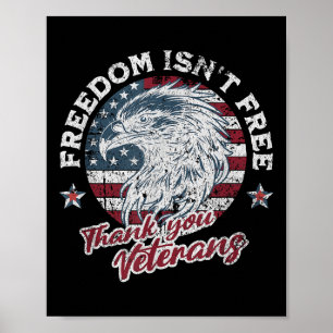 Vrijheid is gratis Dank u Veterans Memorial Day Poster