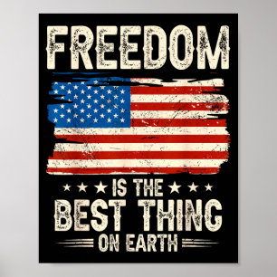Vrijheid is het belangrijkste op aarde usa vlag poster
