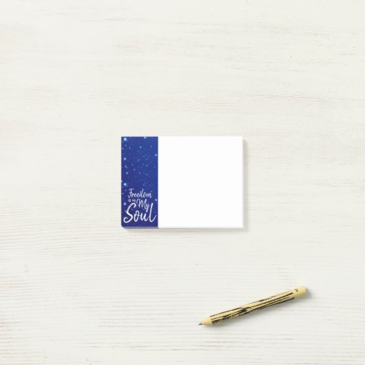 Vrijheid is in mijn sol post-it® notes (Op bureau)