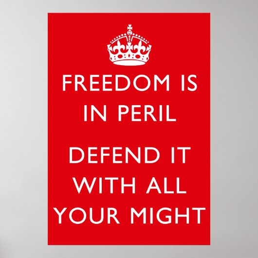 Vrijheid is in Peril Poster (Voorkant)