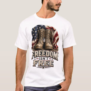 Vrijheid is niet gratis – Vintage militaire laarze T-shirt