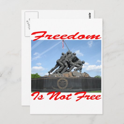 Vrijheid is niet vrij briefkaart (Voorkant / Achterkant)