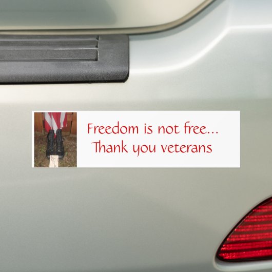 Vrijheid is niet vrij...Dank u... Bumpersticker (Op auto)