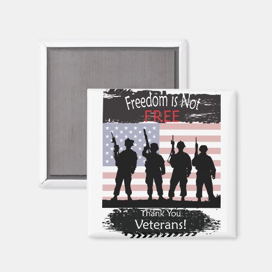 Vrijheid is NIET vrij, dank u Veteranen Magneet (Voorkant / Achterkant)