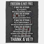 VRIJHEID IS NIET VRIJ FLEECE DEKEN (Voorkant)