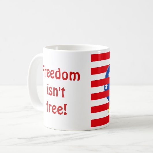 Vrijheid is niet vrij koffiemok (Voorkant links)