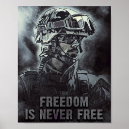 Vrijheid is nooit vrij Militair en Soldaat Quote Poster