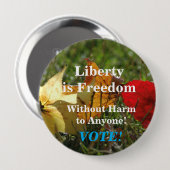 Vrijheid is vrijheid ... Stemming (blauw)! Button (Voorkant /achterkant)