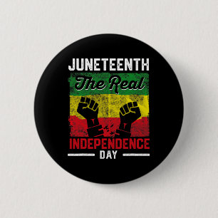 Vrijheid Juneteenth Echte Onafhankelijkheid Vrijhe Ronde Button 5,7 Cm
