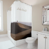 Vrijheid Man in woestijn Ocean Sky elke tekst Douchegordijn (In situ)