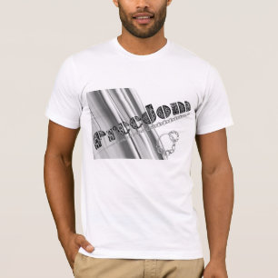 Vrijheid metaalachtig zilver effect geschreven in t-shirt