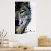 Vrijheid Motivatie Wolf Eye Poster (Keuken)