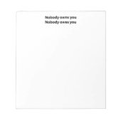 Vrijheid Notitieblok - Niemand heeft je te pakken! (Voorkant)