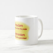 Vrijheid of onderdrukking koffiemok (Voorkant rechts)