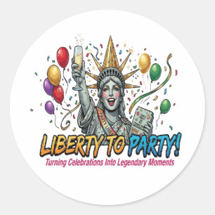 Vrijheid om Statue of Liberty-viering te vieren Ronde Sticker