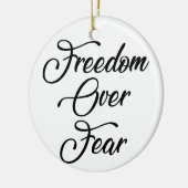 Vrijheid over angst keramisch ornament (Links)