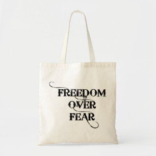 Vrijheid over angst tote bag