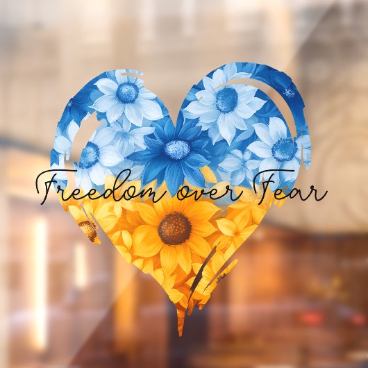 Vrijheid over angst Zonnebloem Hart Raamsticker (Vel 2)