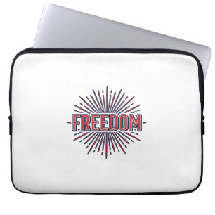 Vrijheid Patriottisch Vuurwerk Vector T-shirt Ontw Laptop Sleeve