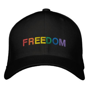 Vrijheid regenboog typografie lgbt gay pride geborduurde pet