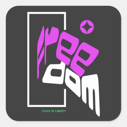 Vrijheid - Staat van vrijheid Vierkante Sticker (Voorkant)