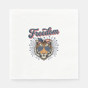 Vrijheid Tijger Patriottisch Vintage Gravure Shirt Servet