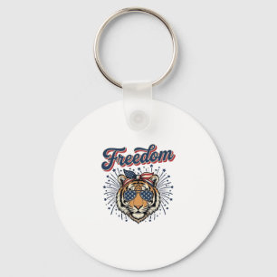 Vrijheid Tijger Patriottisch Vintage Gravure Shirt Sleutelhanger