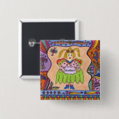 VRIJHEID VAN COURAGE VIERKANTE BUTTON 5,1 CM (Voorkant /achterkant)