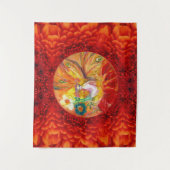 VRIJHEID VAN DE VLOEREN Rood gele Fantassie Wandkleed (Voorkant)