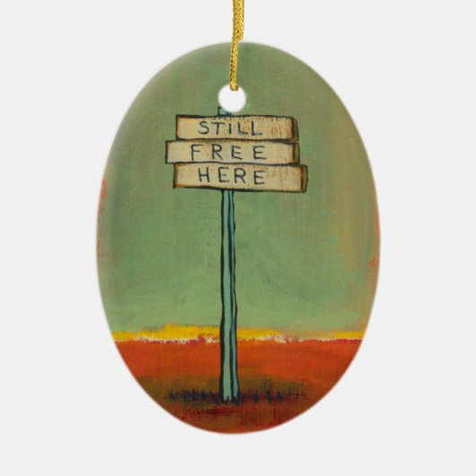 Vrijheid van denker en libertariëer keramisch ornament (Voorkant)