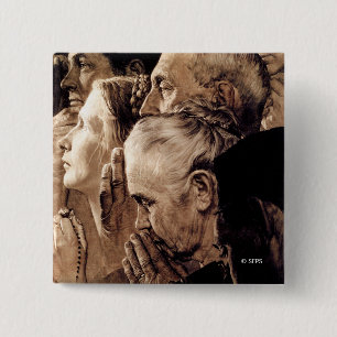 Vrijheid van eredienst vierkante button 5,1 cm