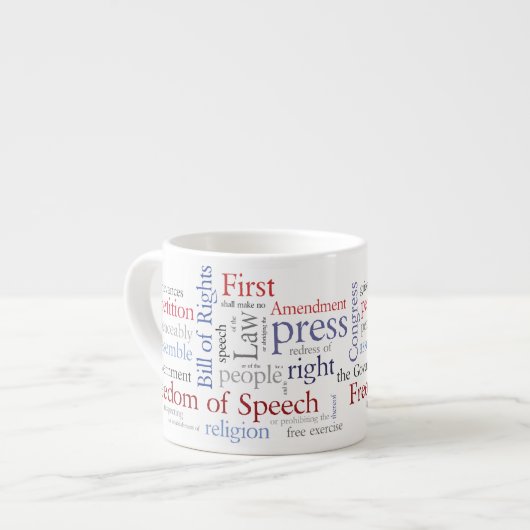 Vrijheid van meningsuiting Eerste wijziging Rechte Espresso Kop (Voorkant links)