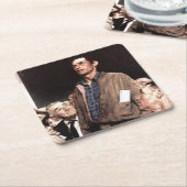 vrijheid van meningsuiting vierkante kartonnen onderzetter (Schuin)