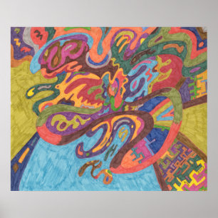 Vrijheid van vliegen, oorspronkelijk abstract poster