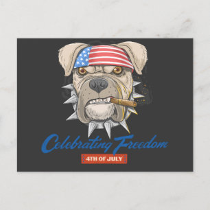 Vrijheid vieren 4 juli Amerikaanse Bulldog Briefkaart
