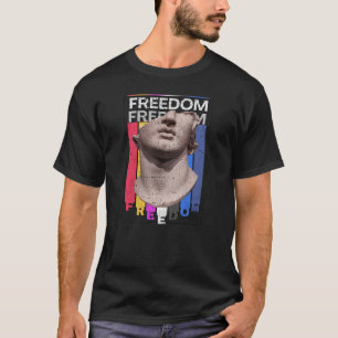 Vrijheid Vintage Griekse Beeld Esthetiek Retro Gra T-shirt
