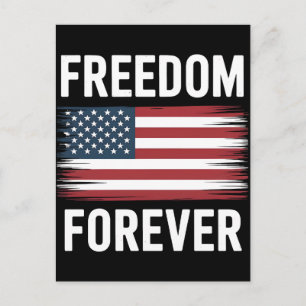 Vrijheid voor altijd patriottisch Amerikaanse vlag Feestdagenkaart