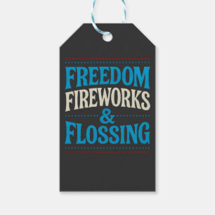 Vrijheid Vuurwerk & Flossen Tandarts Cadeaulabel