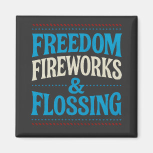 Vrijheid Vuurwerk & Flossen Tandarts Magneet